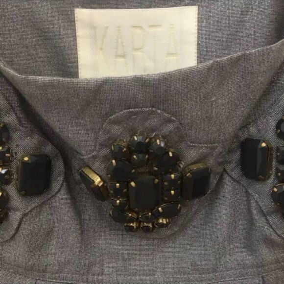 Karta Gray Pleated Dress M - Picture 3 of 4